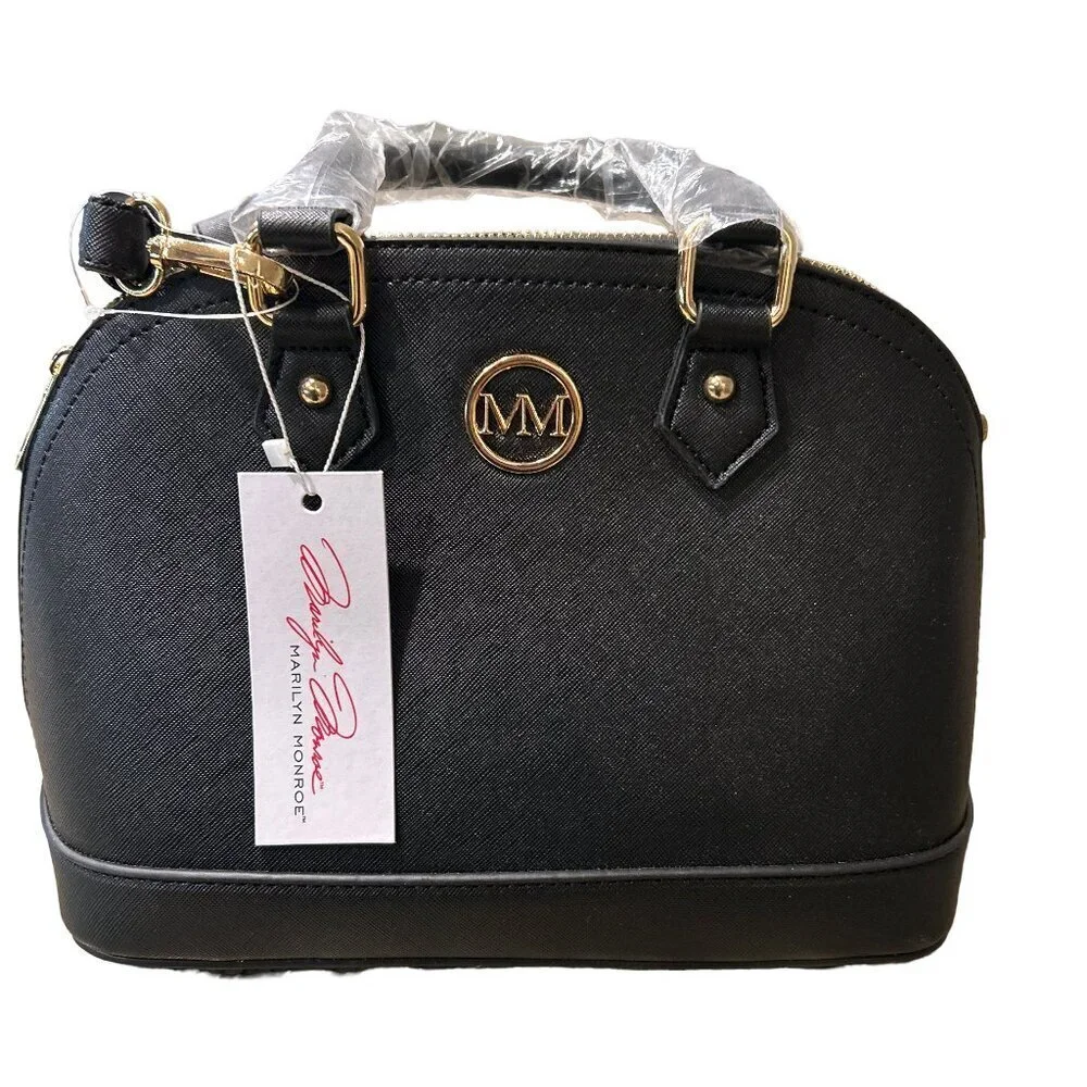 Glamorous Marilyn Monroe Black Dome Satchel/Crossbody Retro Handbag NWT